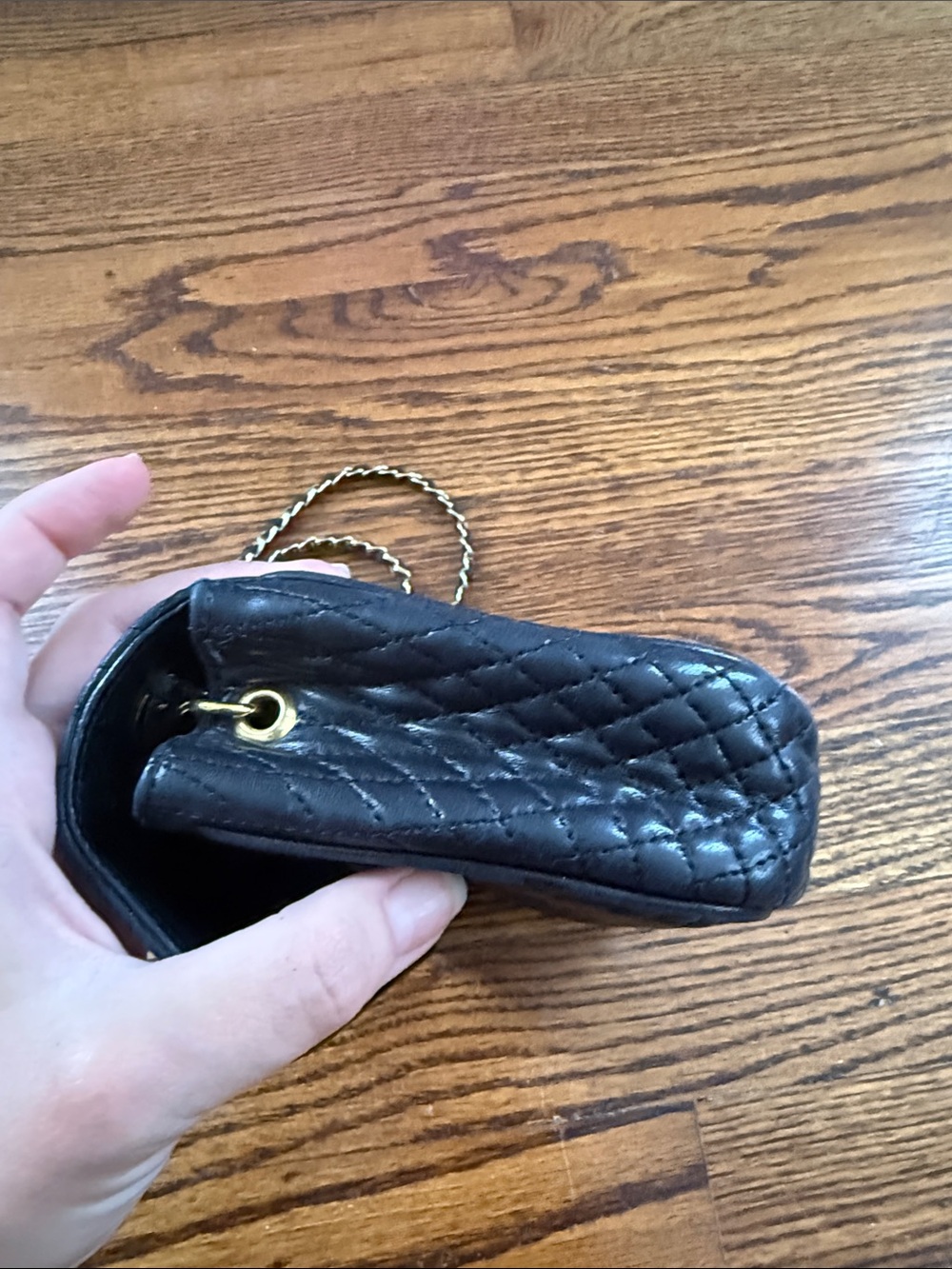 Bally Black Quilted Leather Mini Shoulder Bag with Gold Chain - Picture 6 of 7